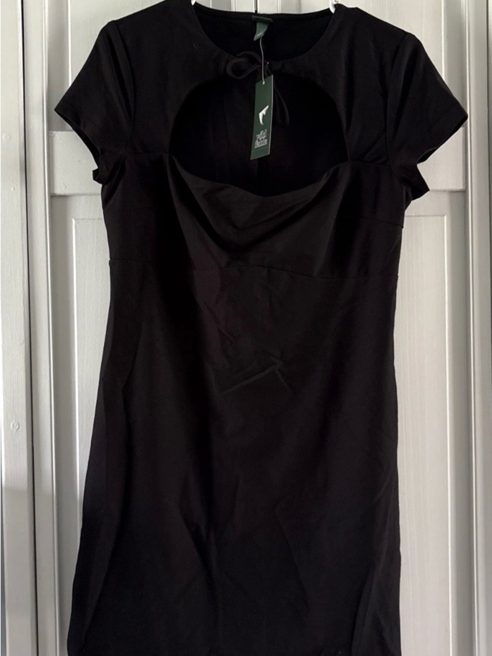 Black Cutout Short Sleeve Dress by Wild Fable